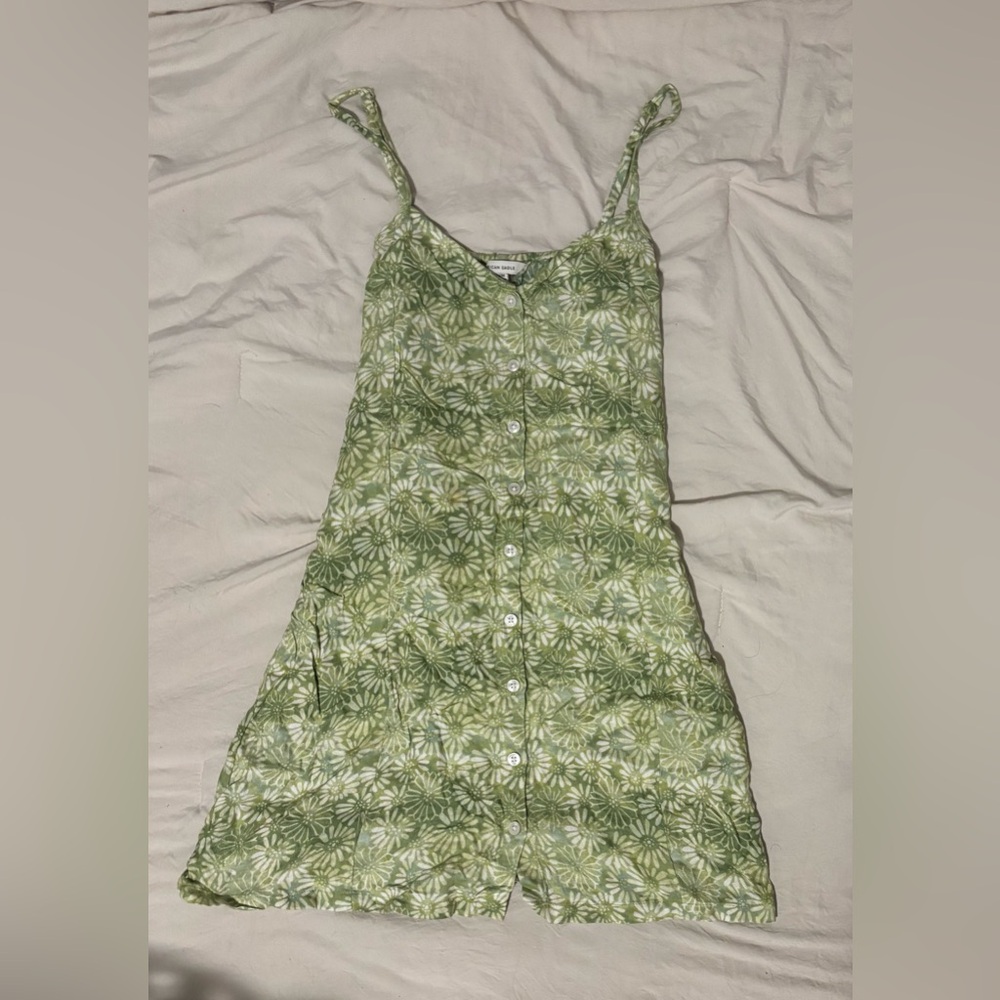 American Eagle Outfitters Green Floral Mini Dress